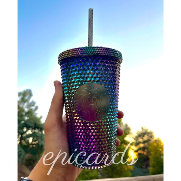 Starbucks Other - New Starbucks Fall Collection Oil Slick Rainbow Studded Cold Cup Tumbler 16oz